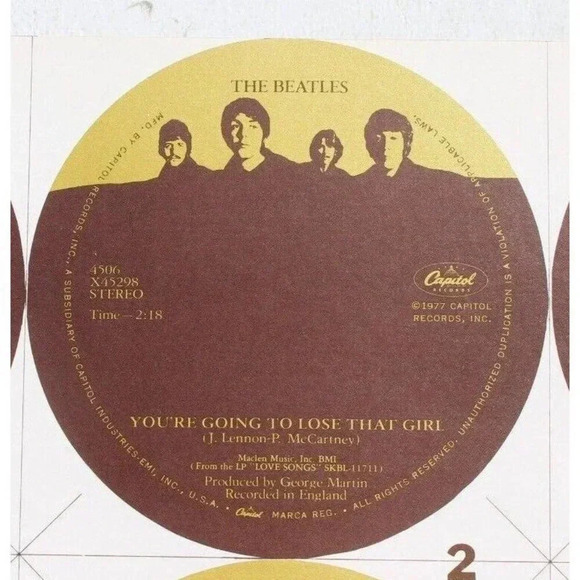 Rare Unpressed The Beatles Girl / You're Going TO Loose That Girl 45" Label - Picture 3 of 4